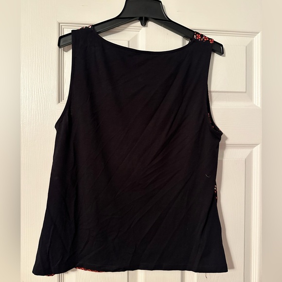 Ann Taylor Black and Red Geometric Blouse - Picture 2 of 3